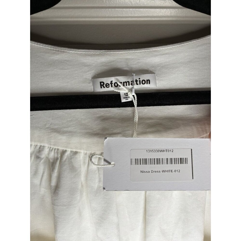 Reformation NWT Nissa Dress White Size 12 Short Sleeve Mini Babydoll Bridal - Picture 6 of 9
